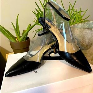 Nine West kitten heel sling back pumps